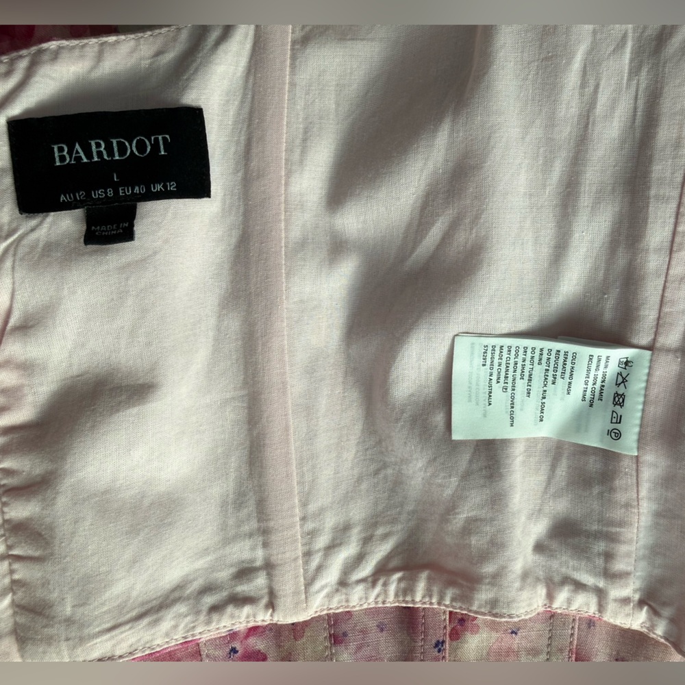 REVOLVE Bardot Corset Top Pink Floral Bustier Fitted Romantic Women Size L - Picture 14 of 16
